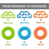 Hand Grip Strengthener & Finger Stretcher,Finger Grip Exerciser Strength Trainer,Forearm Grip Workout for Climbing Basketball Relieve Wrist Carpal Tunnel Pain-6pcs HSP-HSWITI