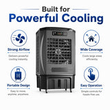 JUPITER-16 9000CFM 3600 Sq Ft Portable Evaporative Air Cooler with Remote, Swing Feature, 12 Gal Tank, Commercial Use, Industrial Strength for Large Facilities: Warehouses, Factories, Restaurants