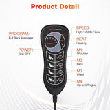 SLOTHMORE Vibration Back Massager for Chair with Heat, Chair Massager Pad with 8 Vibration, Seat Cushion for Seniors, Office Workers & Family, Fatigue & Pain Relief in Office, Home & Travel