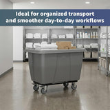 8 Cubic Foot 500 lb. Trash Cube Truck, Grey Commercial Laundry Cart, Construction Trash Recycling Trolley, Industrial Garbage Wagon Transportation, Rolling Waste Bin