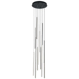 BESTWEST 118" Modern LED Chandelier, Clustered Led Pendant Light, 12-Lights Dimmable High Ceiling Large Hanging Lighting Fixture for Loft Villa Living Room Stairs Foyer (Black-80W-12 Lights)