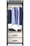 Sorbus Clothing Rack with Drawers - Clothes Stand Dresser - Wood Top, Steel Frame, & Fabric Drawers - Tall Closet Storage Organizer - Garment Rack for Hanging Shirts, Dresses, & Jackets