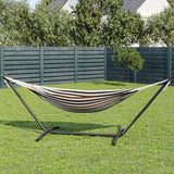 Garvee Double Hammock with Foldable Steel Stand and Carry Bag – Indoor/Outdoor Standing Hammock, 450 LBS Capacity, for Garden, Camping, Beach (Coffee)