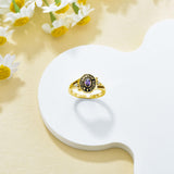 Oseew 2027 Graduation Class Ring for Women High School College(Yellow Gold)