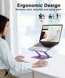 Aoviho Adjustable Laptop Stand for Desk,Portable Laptop Stand Holder and Riser