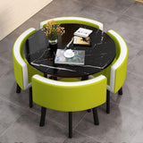 Round Dining Table Set for 4 with Chairs, Office Conference Reception Coffee Negotiation Table and Chairs Set
