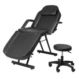 Portable Tattoo Chair, Adjustable Massage Facial Bed with Removable Headrest & Armrest, Foldable Spa Chair with Carry Bag, 73 Inch Esthetician Bed for Salon Beauty Barber Spa Tattoo (Black)