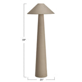 Bloomingville Tall Linen Floor Lamp with Shade and Inline Foot Switch, Natural