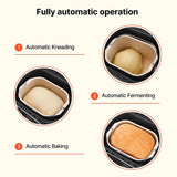 Bread Maker, 19-in-1 2LB Dough Machine, Nonstick Ceramic Pan Automatic Breadmaker with Gluten Free Setting, Automatic Compact Dough Machine Nonstick,Digital,3 Loaf Sizes, 2 Crust Colors, Black