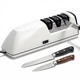 USELUCK Electric Knife Sharpener, Professional 3-Stage High-Grit Diamond Sharpening System for Precision Grinding, Sharpening,Polishing, Designed for Straight & Ceramic Kitchen Knives