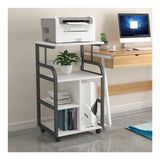 PXIWDAN Printer Stand Floor Printer Stand with Wheels Metal Frame Fax Machine Shelf Scanner Copier Bracket for Office for Office(C)