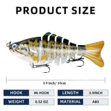 6PCS Fishing Lures for Freshwater and Saltwater with case,Slow Sinking Multi Jointed Swimbaits, Lifelike Lures for Bass Trout Crappie Walleye Pike, Easily Caught Bait