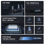 Quad-Band WiFi 6E Router (Archer AXE300) - Dual 10Gb Ports Wireless Internet Gaming Router