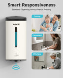AIKE Wall Mount Automatic Foam Soap Dispenser 25 OZ Commercial Large Capacity Stainless Steel Model AK1205FA(Matte White)