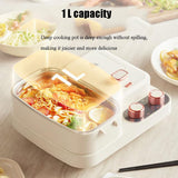 Multifunctional Breakfast Maker Station, 1100W Sandwich Machine with 1L Cooking Pot and Removable Non-stick Baking Pan