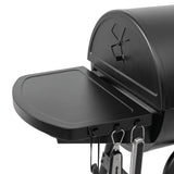 Char-Griller® King-Griller Gambler Charcoal Grill and Smoker with Damper Smoke Control, Cast Iron Grates, and Side Shelf, 315 Cooking Square Inches in Black, Model E1416