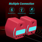 Edifier G2000 32W PC Computer Speakers for Gaming Desktop PC Laptop Mac Computer Woofer Speakers Bluetooth USB 3.5mm AUX Inputs RGB Lights Multimedia Speakers Red