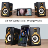 Boomboxes 1 Pair USB+AUX Wired Computer Speakers Bass Reinforcement 4 Diaphragm for Laptop Desktop 8W High Power Loudspeaker (Color : White-Fruit peach5)