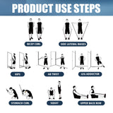 WHATAFIT Resistance Bands, Exercise Bands，Resistance Bands for Working Out, Work Out Bands with Handles for Men and Women Fitness, Strength Training Home Gym Equipment Blue 16PCS