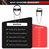 SAWANS Neck Trainer Harness for Weight Sports - Neck Stretcher & Head Trainer - Adjustable, Black SAWANS