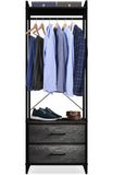 Sorbus Clothing Rack with Drawers - Clothes Stand Dresser - Wood Top, Steel Frame, & Fabric Drawers - Tall Closet Storage Organizer - Stand Alone Garment Rack for Hanging Shirts, Dresses, & Jackets