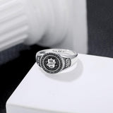 Oseew Customized Men 2027 High School Class rings Graduation (White Gold)