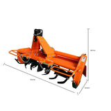 LEDTUS 45” 3 Point Rotary Tiller for 20-30HP Compact Tractors – Cat 1 Cultivator with 540 RPM PTO Drive, 24 Replaceable L-Shaped Tines for Easy Maintenance (45“)