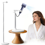 Hair Dryer Stand Hands Free, 17-51in Height Adjustable, 360-Degree Rotating Blow Dryer Stand, Universal Grip Works for 99% Blow Dryer, Metal Hair Dryer Holder Stand for Bathroom, Vanity, Makeup Room