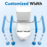 Loyoda Toilet Safety Rails with Big Non-Slip Foot Pads, Adjustable Width & Height Toilet Safety Frame, 350 LBS, Toilet Handles for Elderly and Disabled