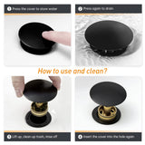 KUZOR Matte Black Pop Up Bathroom Sink Drain with Overflow, 2 Pack