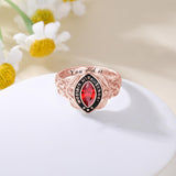 Oseew 2027 High School Senior Class Ring for Women (Rose Gold)
