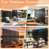 Metal Privacy Screen 72" H x 47.2" Decorative Outdoor Privacy Screen Privacy Panel with Stand