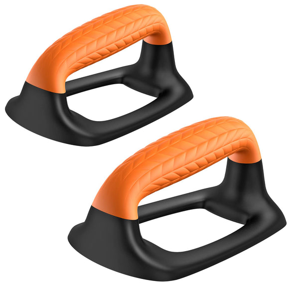 SELEWARE Push Up Bars Parallettes bars Pushup Stands with Soft Rubber Covered Handle Provide Comfortable Grip Fit for Floor Workouts Calisthenics Strength Training Pushups Black & Orange SELEWARE