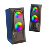NJJOWRQ Luminous RGB Desktop Computer Audio Mini Laptop Speaker Multimedia Speakers