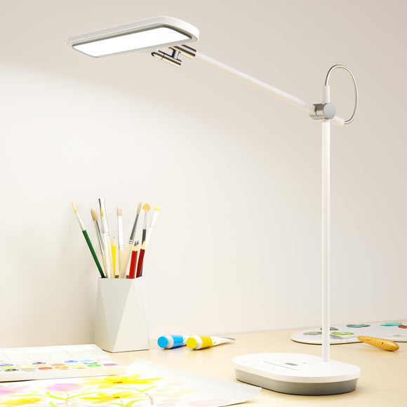 Newkana LED Desk Lamp for Home Office, Eye-Caring Bright Desk Light for Crafting, Architectural Work & Kids Studying, Multi-Angle Adjustable, Dimmable Full Spectrum with Touch & Gesture Control Newkana