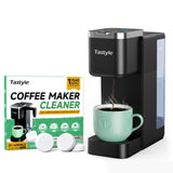 Tastyle Single Serve Coffee Maker with 30 Descaler Cleaner Tablets, Iced and Hot Coffee Machine for K Cup & Grounds, Compact Design, 40oz Removable Water Reservoir