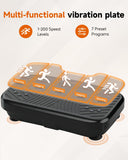 WATEYA Vibration Plate Exercise Machine, Vibrating Platform for Lymphatic Drainage with 200 Adjustable Speeds, Power Vibration Plate for Weight Loss & Fitness, Supports Max Weight 450 Lbs (Black)