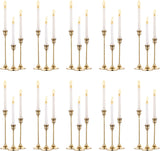SylvaCraft Brass Gold Candle Holders Rustproof Taper Candlestick Holders for Holiday Party Table Centerpiece Wedding Fireplace Mantel Housewarming Gift(10 Sets(30 Pcs))
