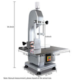 750W Electric Bone Saw Machine Commercial Electric Meat Bandsaw for Butchering, 18.1" x 12.4" Workbench, 0.4-4.3 Inch Cutting Thickness, Table Sawing for Cutting Rib, Frozen Meat with 5 Saw Blades
