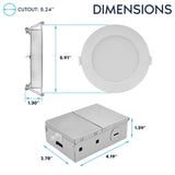 LUXRITE 5 Inch LED Recessed Light, ECO Backlit Mini Panel Spotlight, 5CCT 2700K-5000K, 1200 Lumens, High Output, 13 Watts, Dimmable, IC Rated, Wet Rated, ETL Listed, Energy Star, Round (48 Pack)