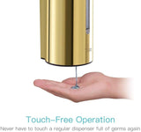Wall-Mounted Commercial Automatic Soap Dispenser Gold Stainless Steel Large Capacity 700ml Kitchen Bathroom Dedicated Storage (Color : Gold)