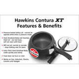 Hawkins Contura Hard Anodized Induction Compatible Extra Thick Base Pressure Cooker, Black, 5L