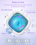 16L Portable Washing Machine, Large Capacity Compact Laundry Machine of Underwear, Baby Clothes, Socks, 3 Cleaning Modes Suitable for Small Clothes, Foldable Design for Hotel, Home,Apartment,Campain ﻿