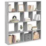 Sonoma Gray Wooden Bookshelf Storage Cabinet - 132x29x141.5 cm - Modern Bookcase for Living Room, Office & Basement - Chic Sideboard Display Shelf for Organizing & Decor