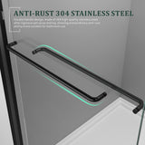 Glass Shower Door,Matte Black 56-60 inch W x 72 inch H Semi-Frameless Sliding Door,Bypass Bathroom Door with 1/4'' Clear Tempered Glass Panel,Stainless Steel Hardware Double Handles Framed