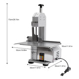 Commercial Electric Meat Saw, 650W 110V Bone Saw Bone Cutting Machine, 0.8-4.3 Cutting Thickness, Sawing for Chicken Fish Chops Bone Trotter Beef