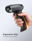 Inateck Wireless 2D Barcode Scanner Bluetooth, Megapixel QR Scanner with Charging Cradle Data Receiver, 2X 2000mAh Replaceable Batteries for Continuous Shift Work