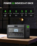 2400W Portable Power Station with 2x100W Solar Panel (Ship Separately)