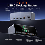 TobenONE Docking Station, 13-in-1 Laptop Docking Station Dual 4K Monitor with HDMI, 100W PD Ports