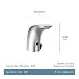 Moen M-Power Chrome Commercial Hands-Free Sensor Operated Single Mount Battery Powered Faucet with Manual on/off Override, 8554